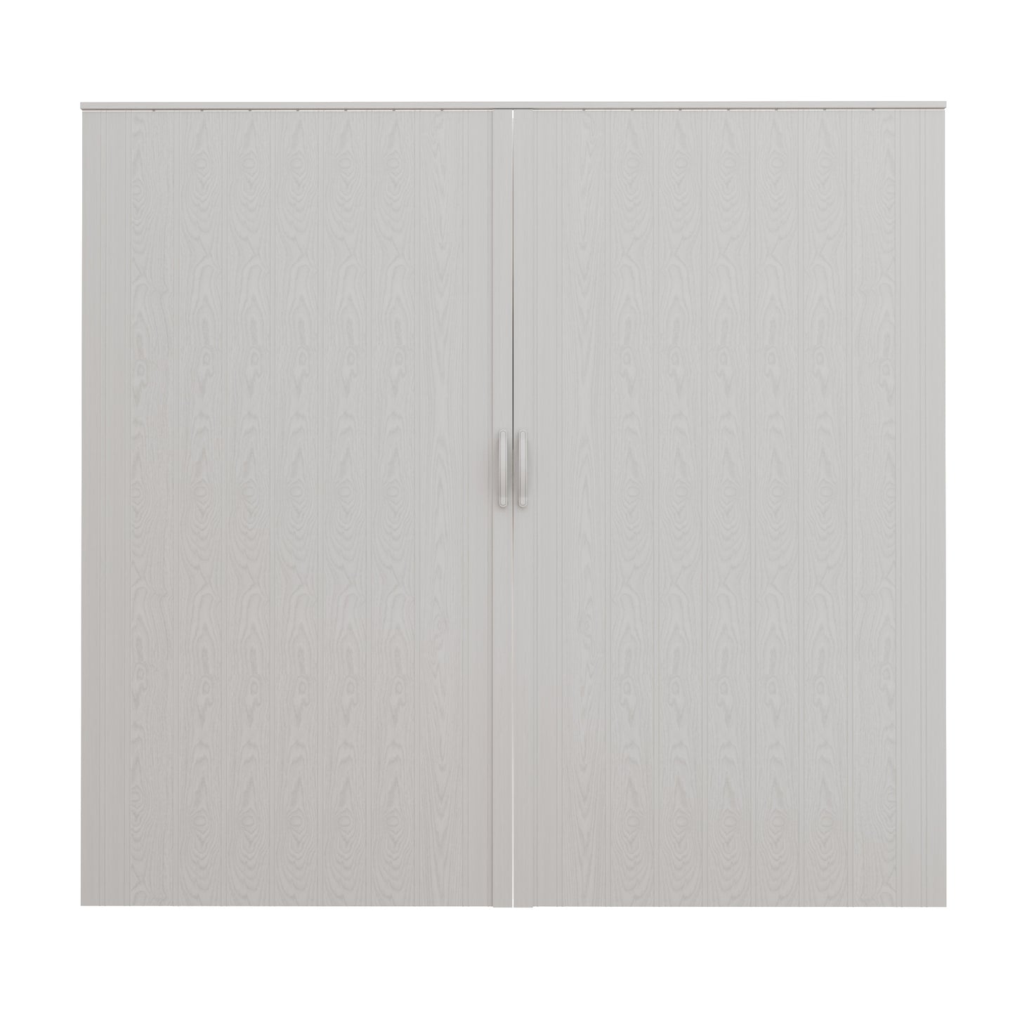 JUJUBON Single Layer White Accordion Doors 24"-36" x 80", with Roller & Handle & Complete Hardware, Interior Multifold Folding Doors for Closet & Pantry, Easy Installation