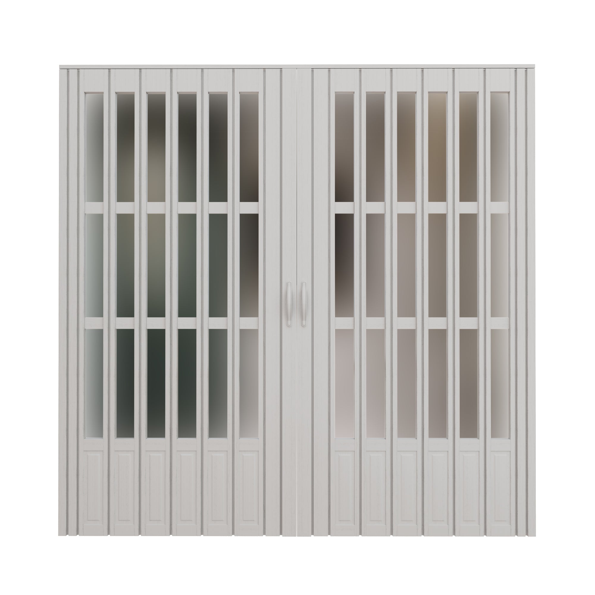 JUJUBON Enhanced Double-Layer Accordion Doors 24"-36" x 80", with Upgraded Roller & Handle & Complete Hardware, Interior Multifold Folding Doors for Closet & Pantry, Easy Installation
