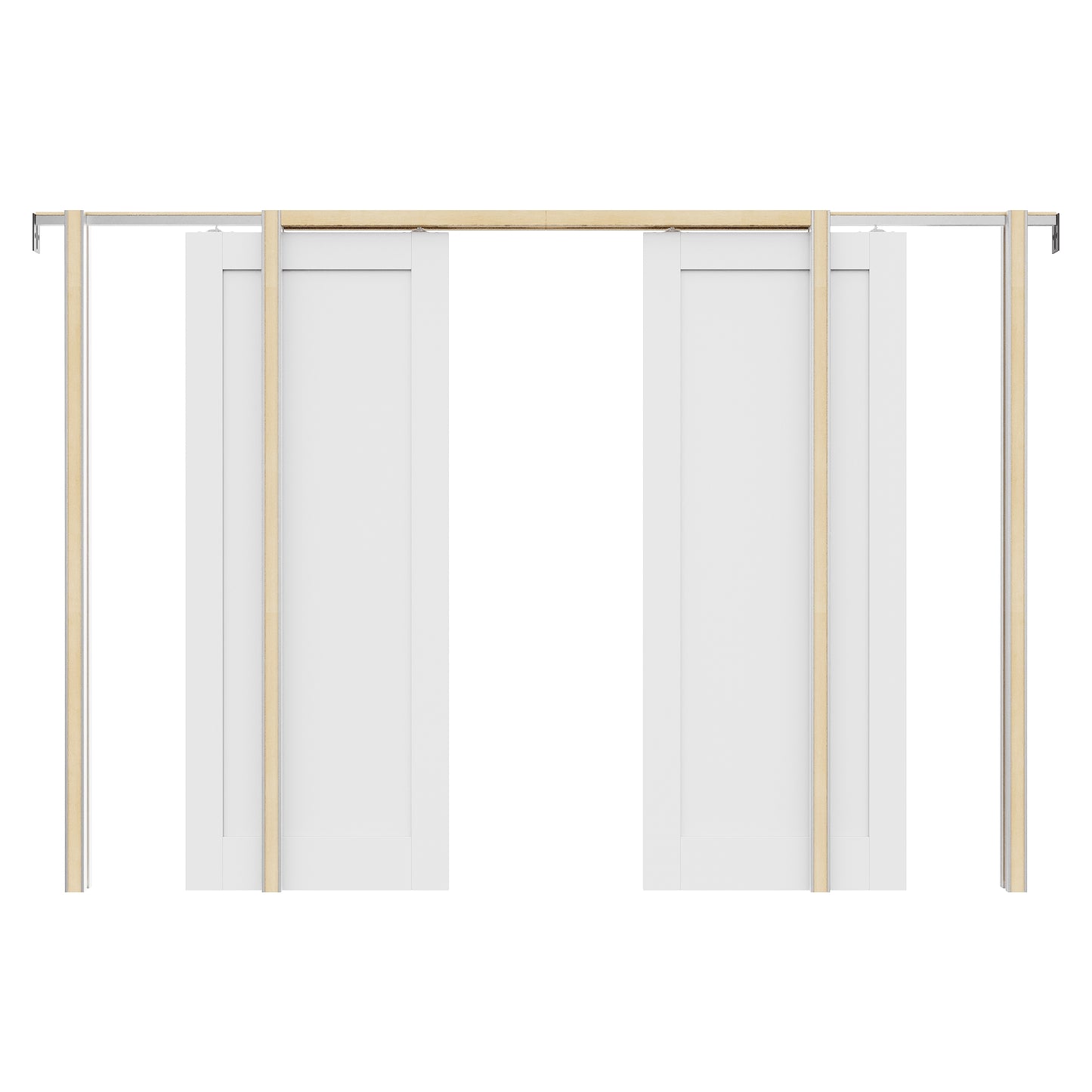 JUJUBON Soft-Close Sliding Pocket Doors, Solid Core MDF Door Slab with Hardware Kit&Pocket Door Frame, Interior Sliding Doors for 2x4 Stud, Pre-Finished&Paintable