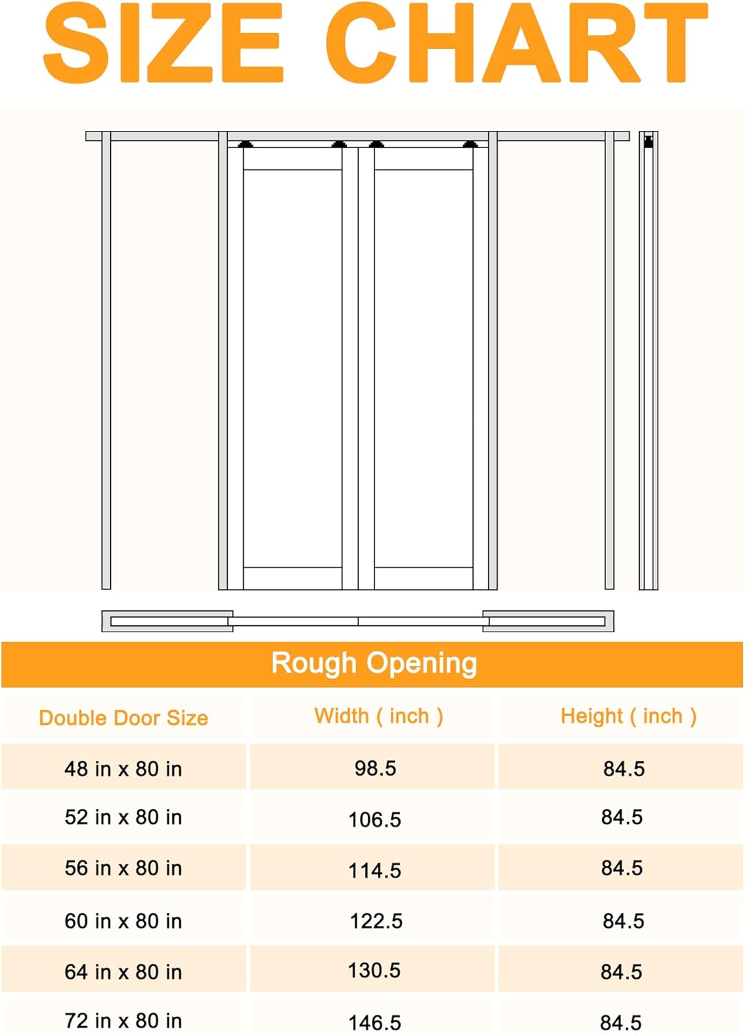 JUJUBON Soft-Close Sliding Pocket Doors, Mirror Door Slab with Hardware Kit&Pocket Door Frame, Interior Sliding Doors for 2x4 Stud, Pre-Finished&Paintable, One Side Mirror&The Opposite White