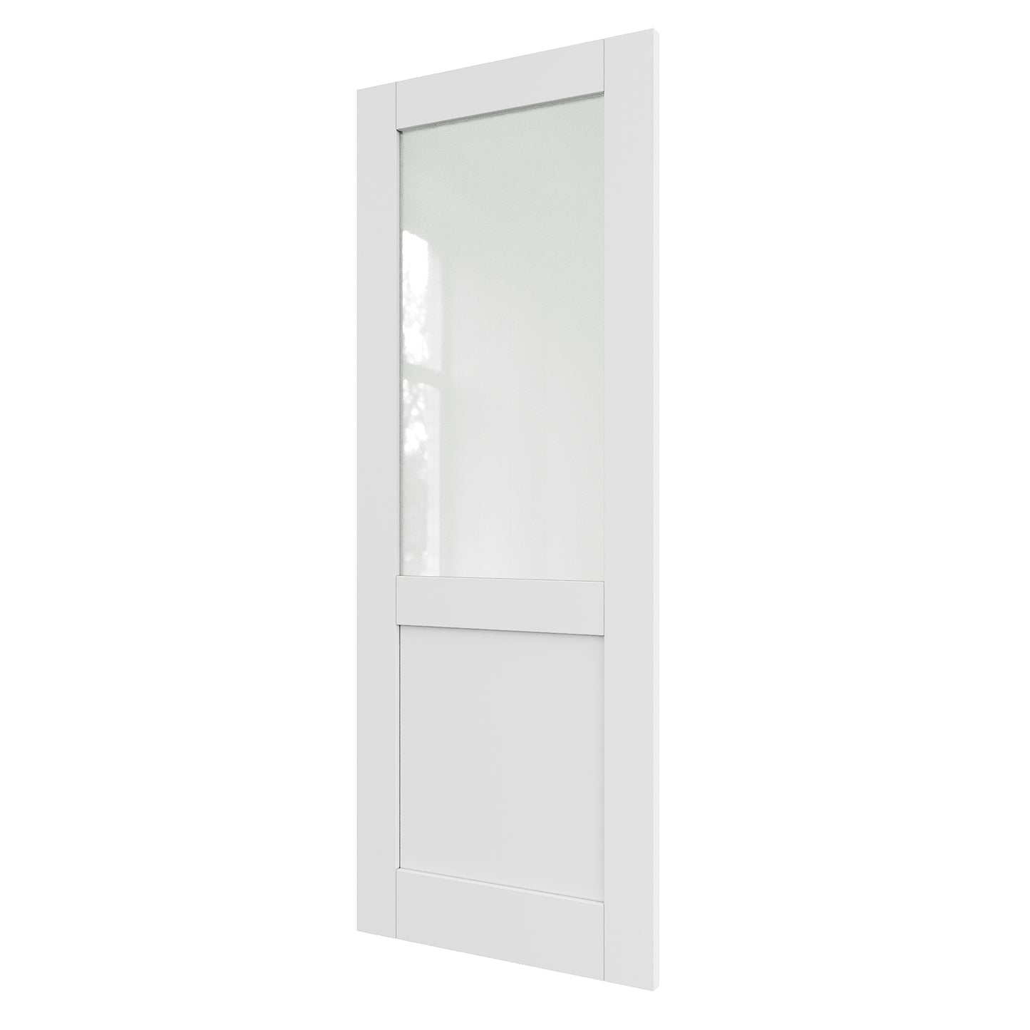 JUJUBON Half Door Slab, Frosted Glass French Door Interior, Soild Core& Pre-Finished Single Panel for Pantry Bedroom Closet as Pocket, Bifold, Barn Doors, No Assembly Required-Shaker w/o Hardware