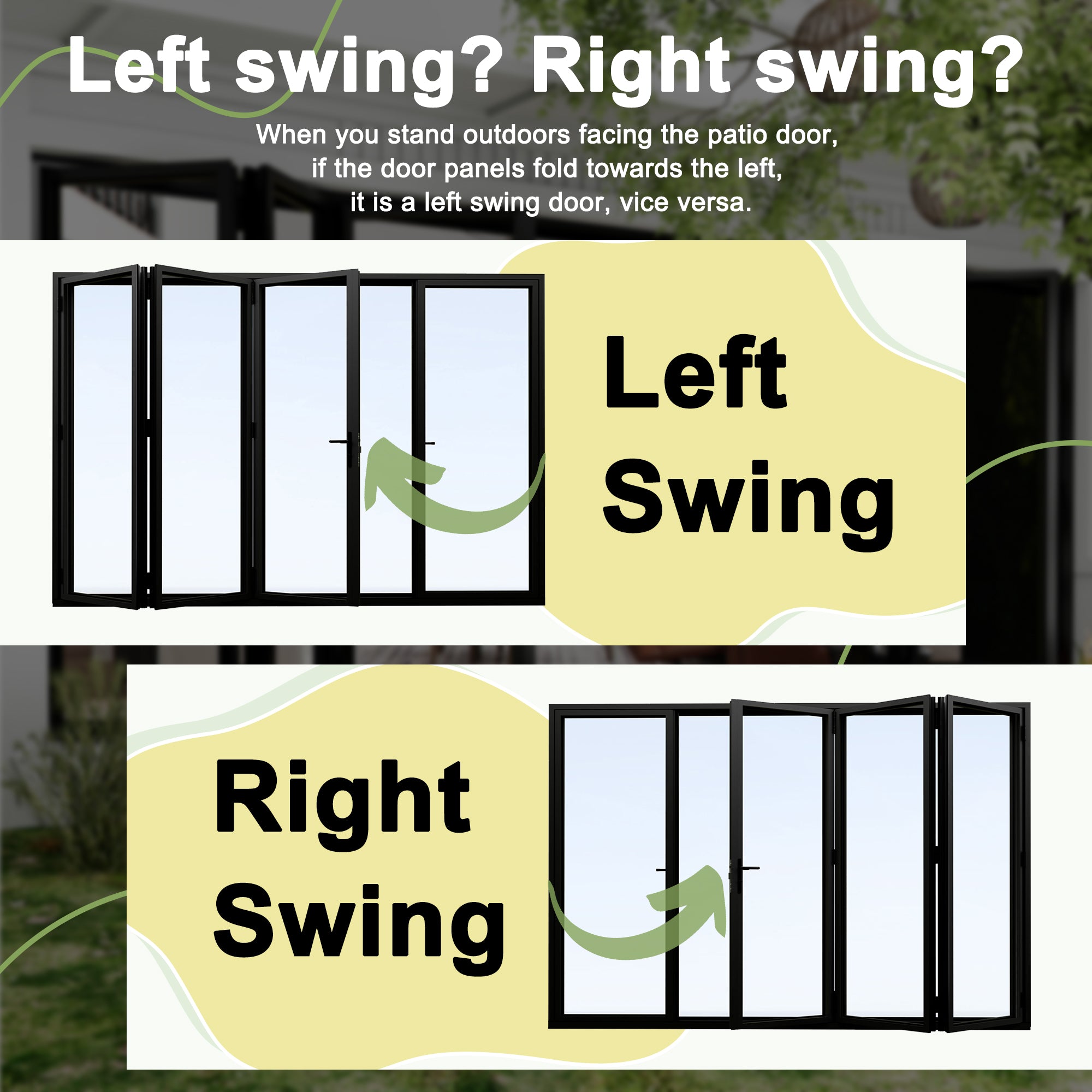 Jujubon 3 Panel Center Opening Outswing Double Tempered Glass White Aluminum Folding Patio Door