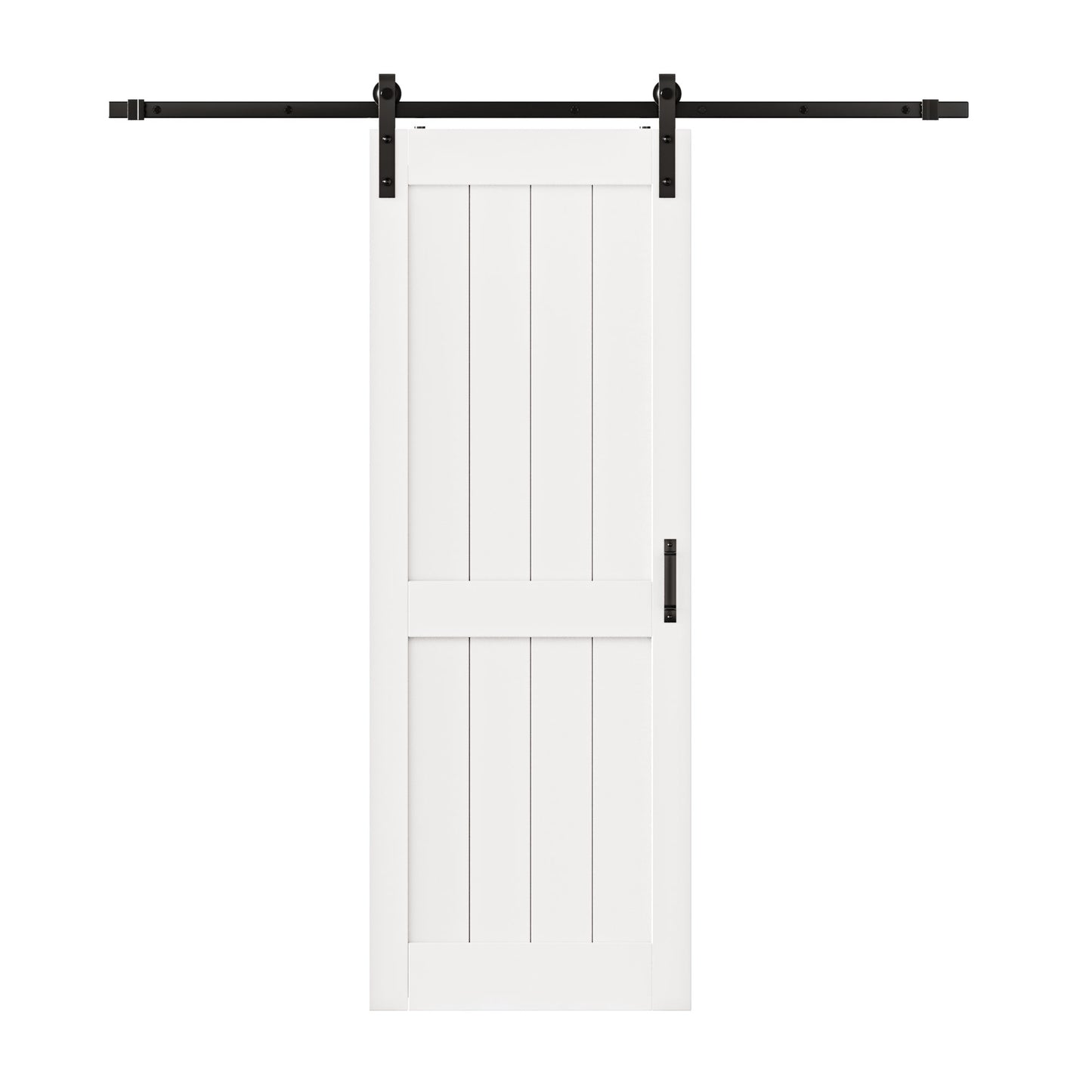 Barn Doors and Hardware Included Track Kit & Handle, Easy Install Sliding Barn Door, Solid MDF Wood Slab Covered with Water-Resistant & Scratch-Resistant Paint Surface, H-Frame