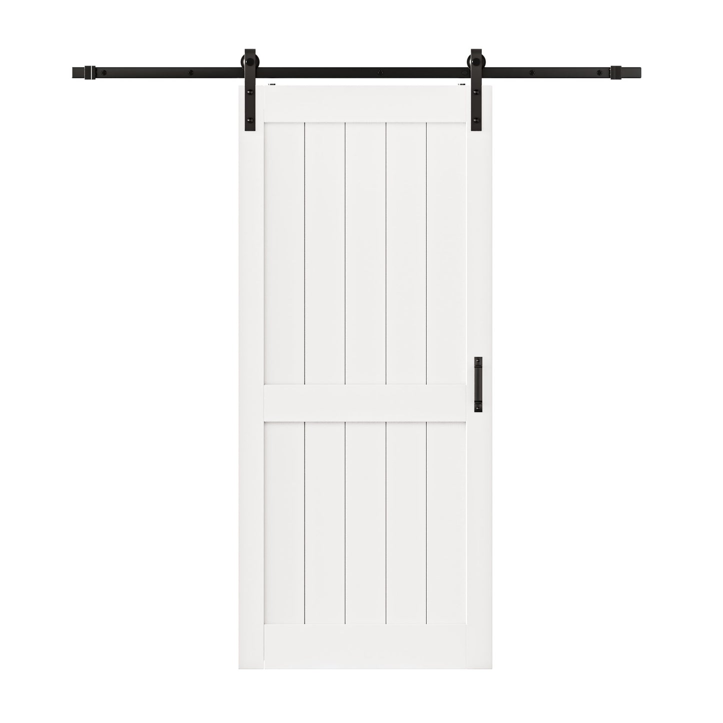 Barn Doors and Hardware Included Track Kit & Handle, Easy Install Sliding Barn Door, Solid MDF Wood Slab Covered with Water-Resistant & Scratch-Resistant Paint Surface, H-Frame