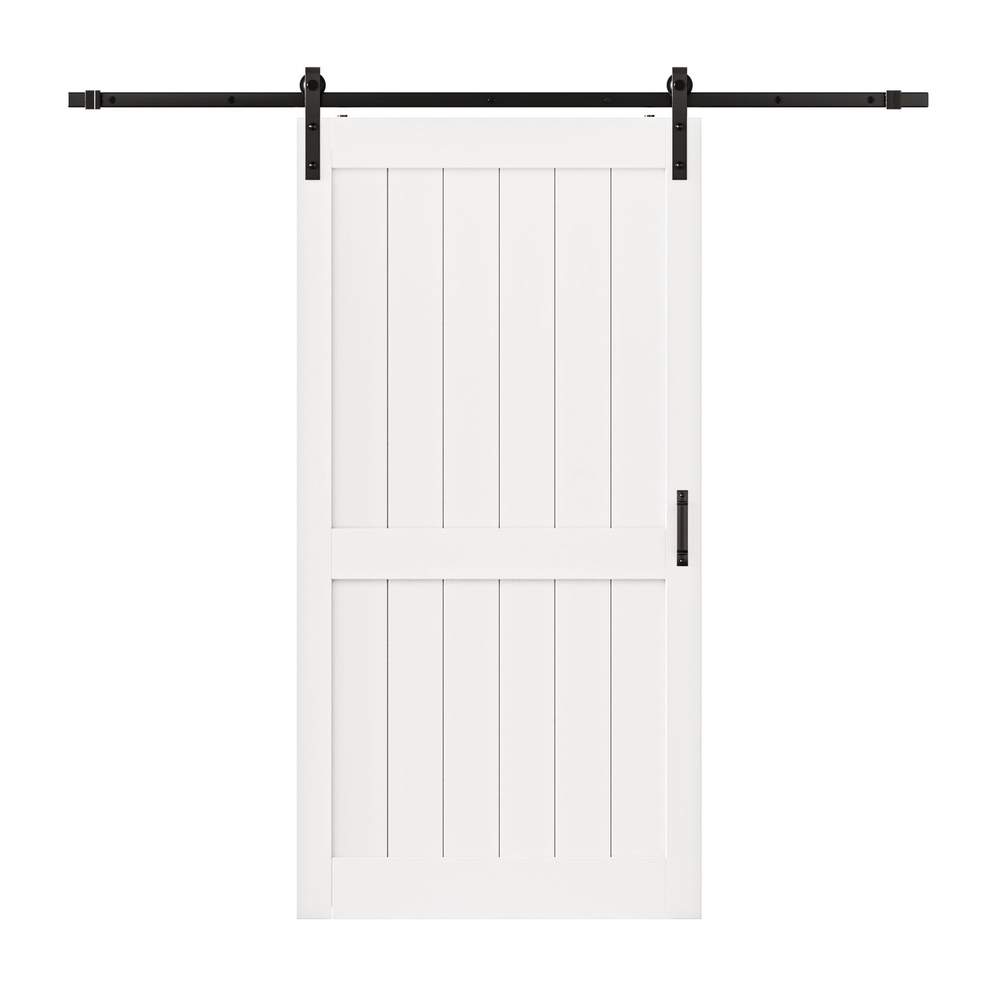 Barn Doors and Hardware Included Track Kit & Handle, Easy Install Sliding Barn Door, Solid MDF Wood Slab Covered with Water-Resistant & Scratch-Resistant Paint Surface, H-Frame