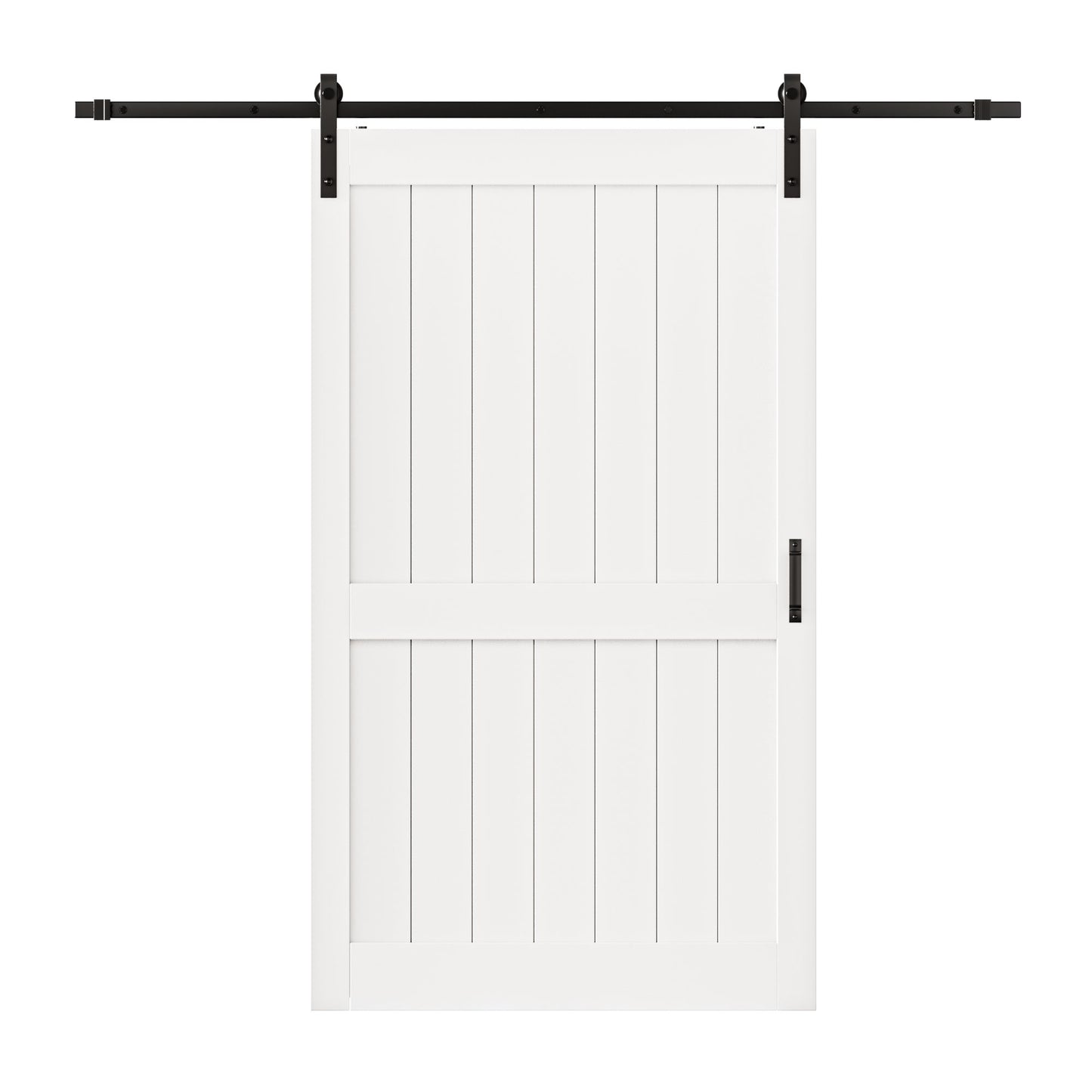 Barn Doors and Hardware Included Track Kit & Handle, Easy Install Sliding Barn Door, Solid MDF Wood Slab Covered with Water-Resistant & Scratch-Resistant Paint Surface, H-Frame