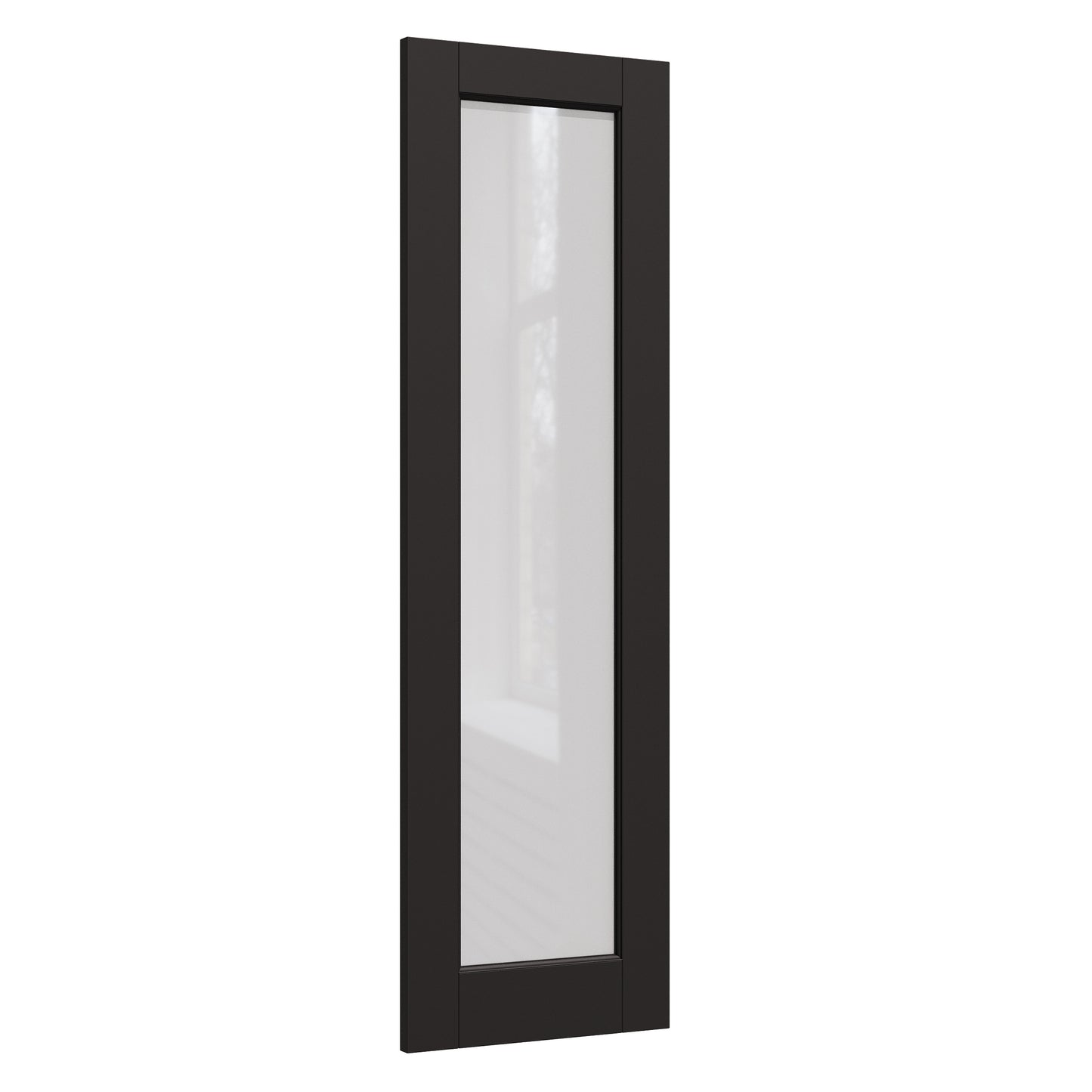 JUJUBON Slab Door, 1-Panel Black Pre-Assembled Frosted Glass Interior French Door Slab, Soild Core & Pre-Finished Single Panel for Pantry Bedroom Closet as Pocket, Bifold, Barn Doors-Shaker w/o Hardware