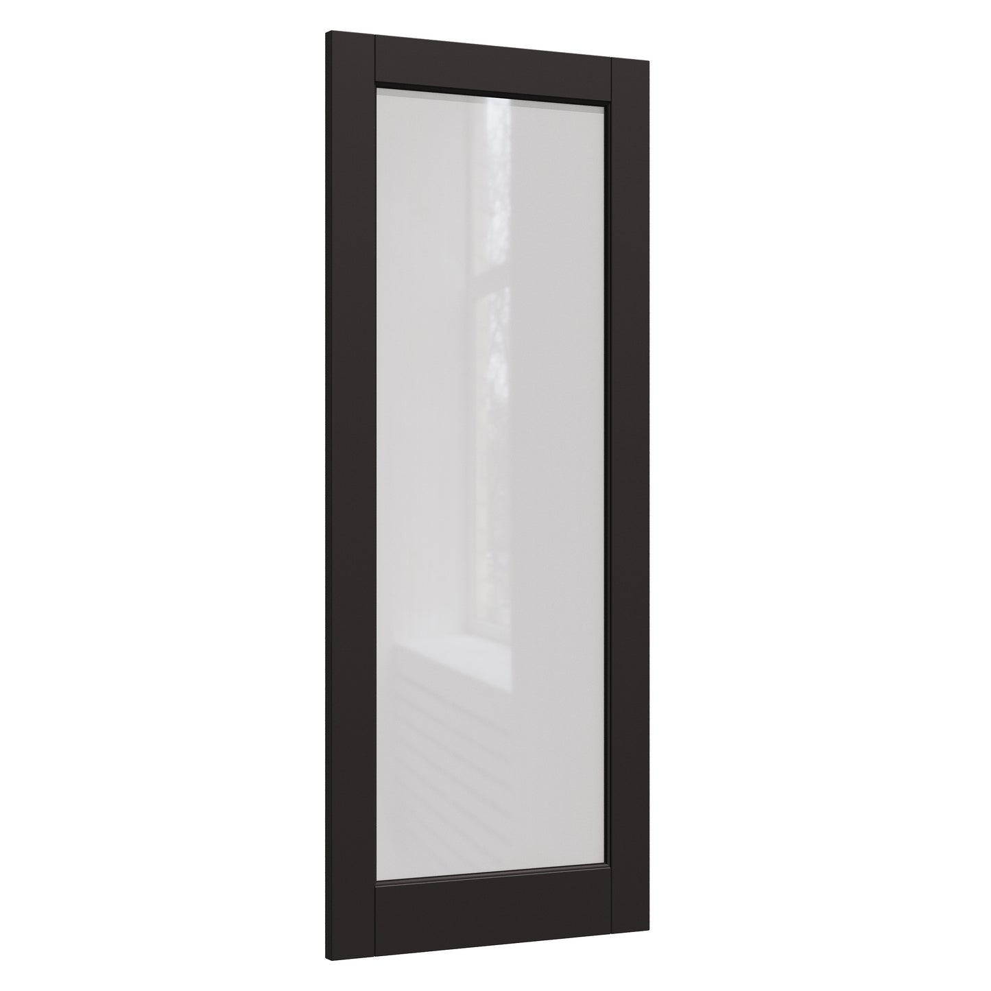 JUJUBON Slab Door, 1-Panel Black Pre-Assembled Frosted Glass Interior French Door Slab, Soild Core & Pre-Finished Single Panel for Pantry Bedroom Closet as Pocket, Bifold, Barn Doors-Shaker w/o Hardware