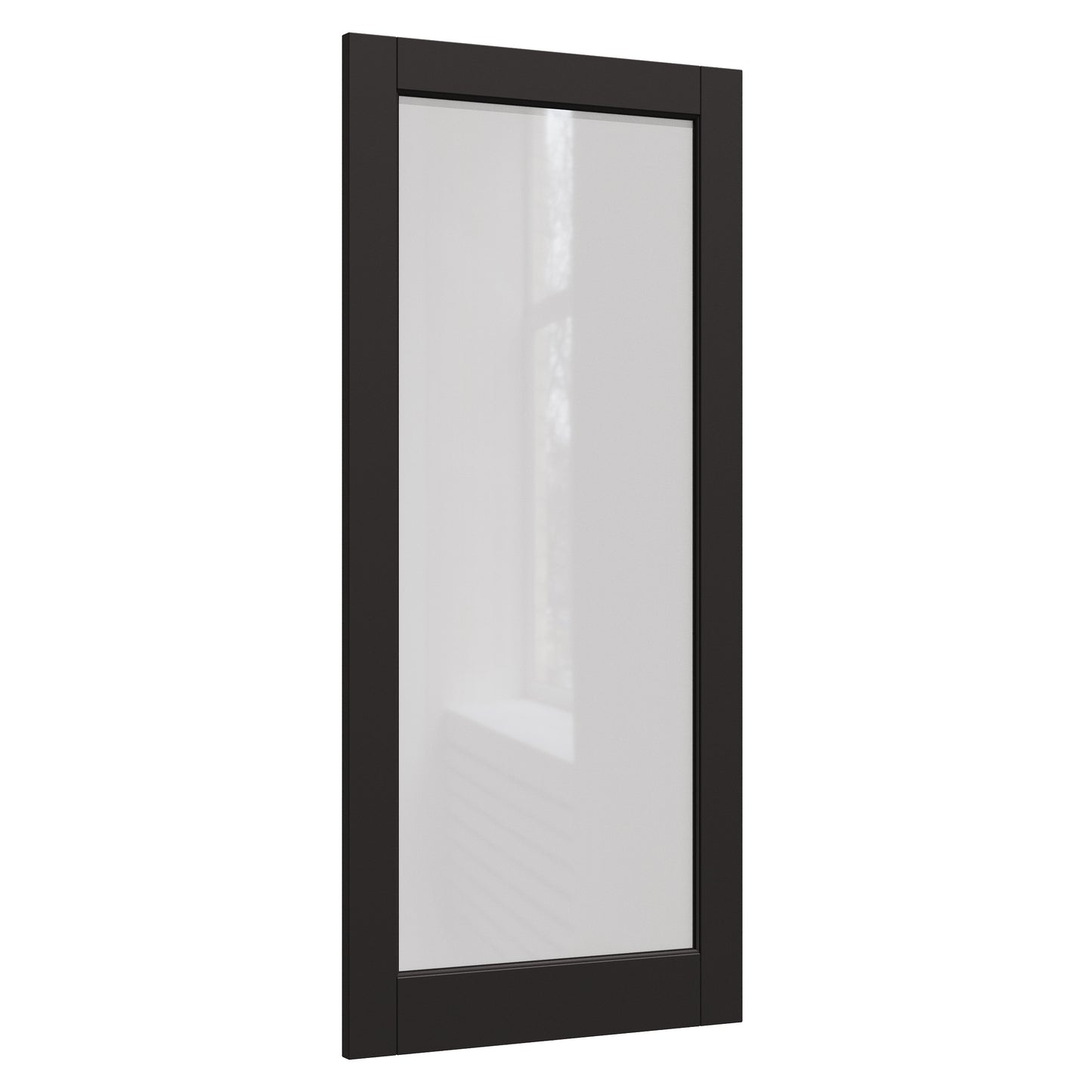 JUJUBON Slab Door, 1-Panel Black Pre-Assembled Frosted Glass Interior French Door Slab, Soild Core & Pre-Finished Single Panel for Pantry Bedroom Closet as Pocket, Bifold, Barn Doors-Shaker w/o Hardware