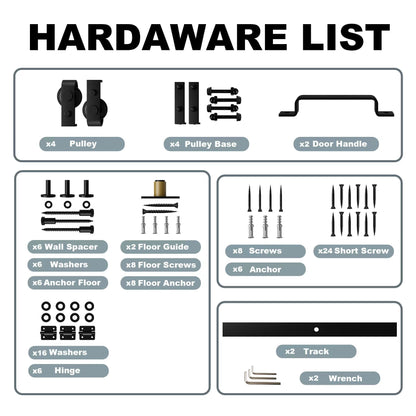 Jujubon Bifold Barn Door Hardware List