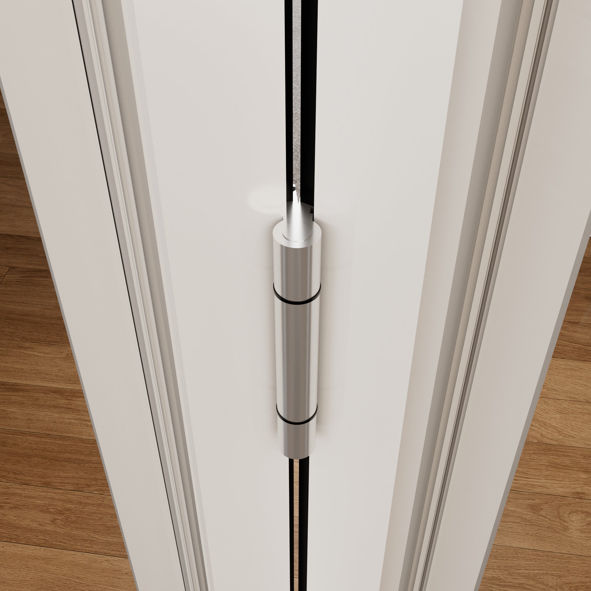 Jujubon 3 Panel Center Opening Outswing Double Tempered Glass White Aluminum Folding Patio Door