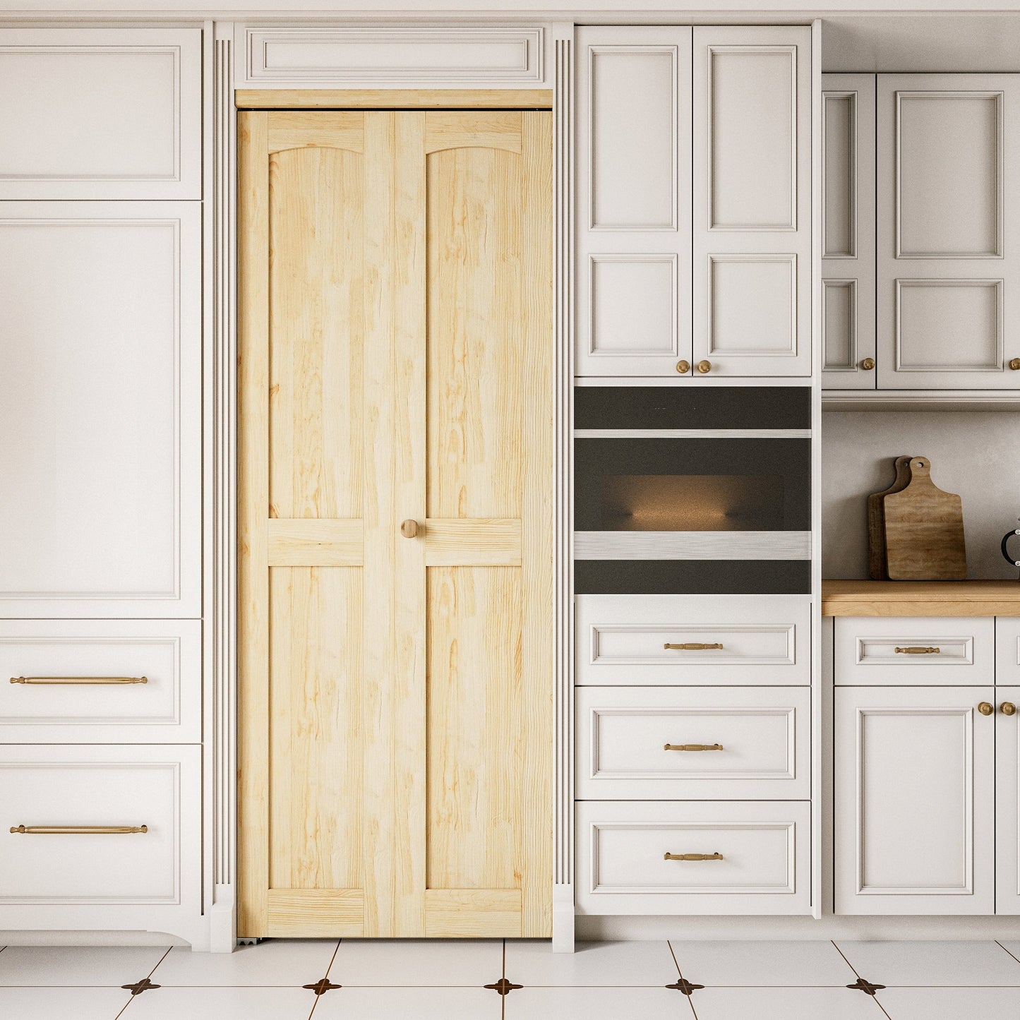 JUJUBON Solid Bifold Closet Door, Pine Wood Interior Door Slab with Bi-Fold Hardware, Folding Barn Door Interior with Hardware, Fascia & Knob, Unfnished Smooth Surface