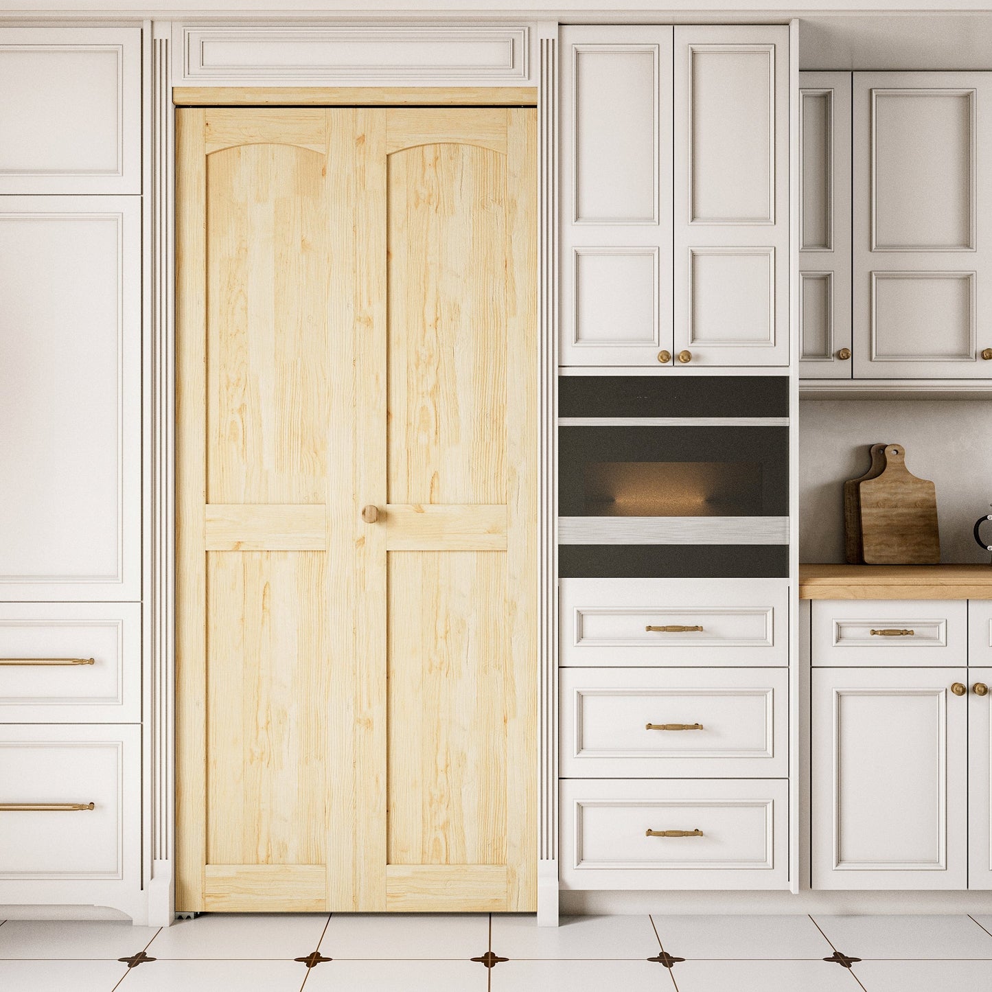 JUJUBON Solid Bifold Closet Door, Pine Wood Interior Door Slab with Bi-Fold Hardware, Folding Barn Door Interior with Hardware, Fascia & Knob, Unfnished Smooth Surface