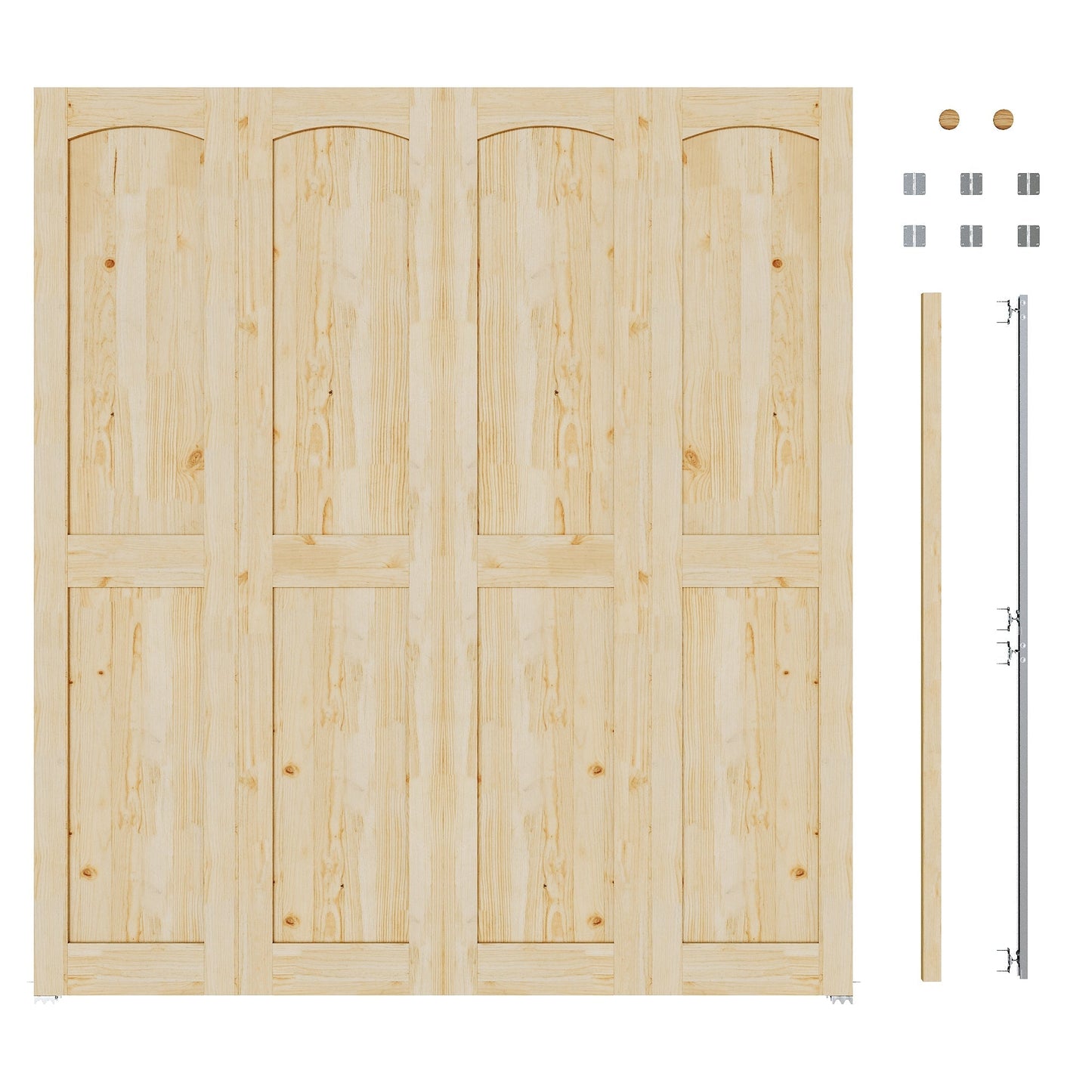 JUJUBON Solid Bifold Closet Door, Pine Wood Interior Door Slab with Bi-Fold Hardware, Folding Barn Door Interior with Hardware, Fascia & Knob, Unfnished Smooth Surface