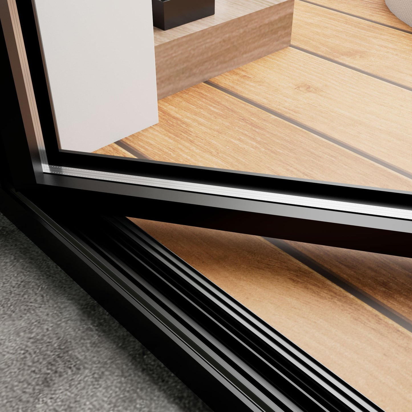 Jujubon Black 4 Panel Center Opening Outswing Double Louver Aluminum Folding Patio Door