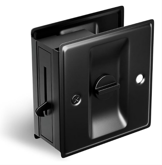 Jujubon Pocket Door Lock (Black/Nickel)