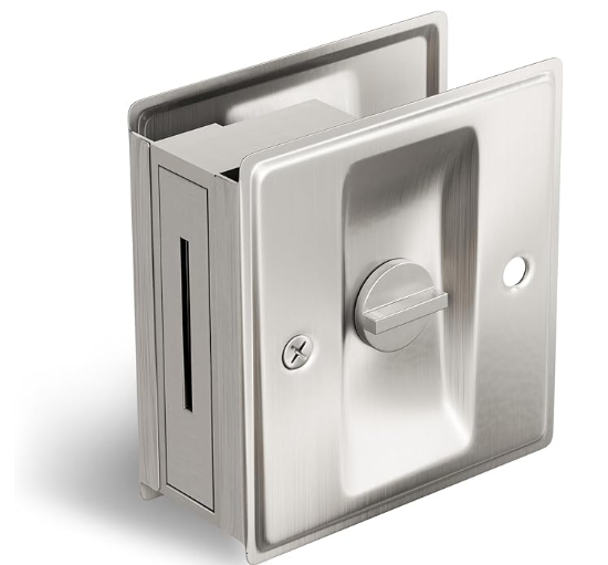 Jujubon Pocket Door Lock (Black/Nickel)