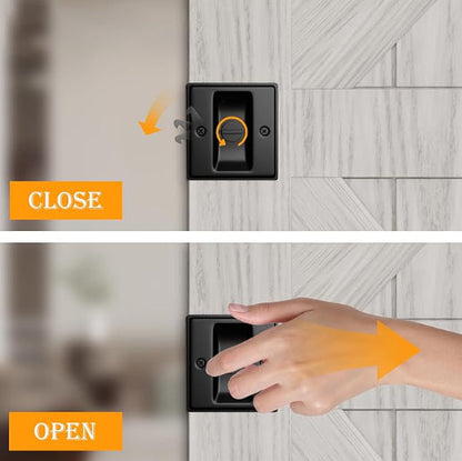 Jujubon Pocket Door Lock (Black/Nickel)