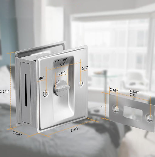 Jujubon Pocket Door Lock (Black/Nickel)