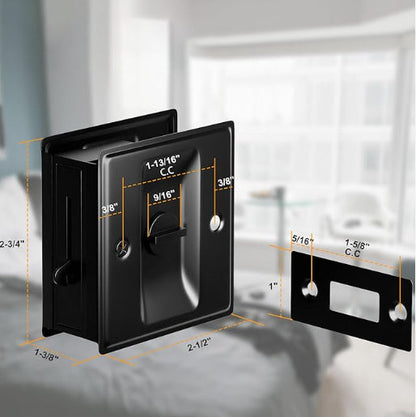 Jujubon Pocket Door Lock (Black/Nickel)