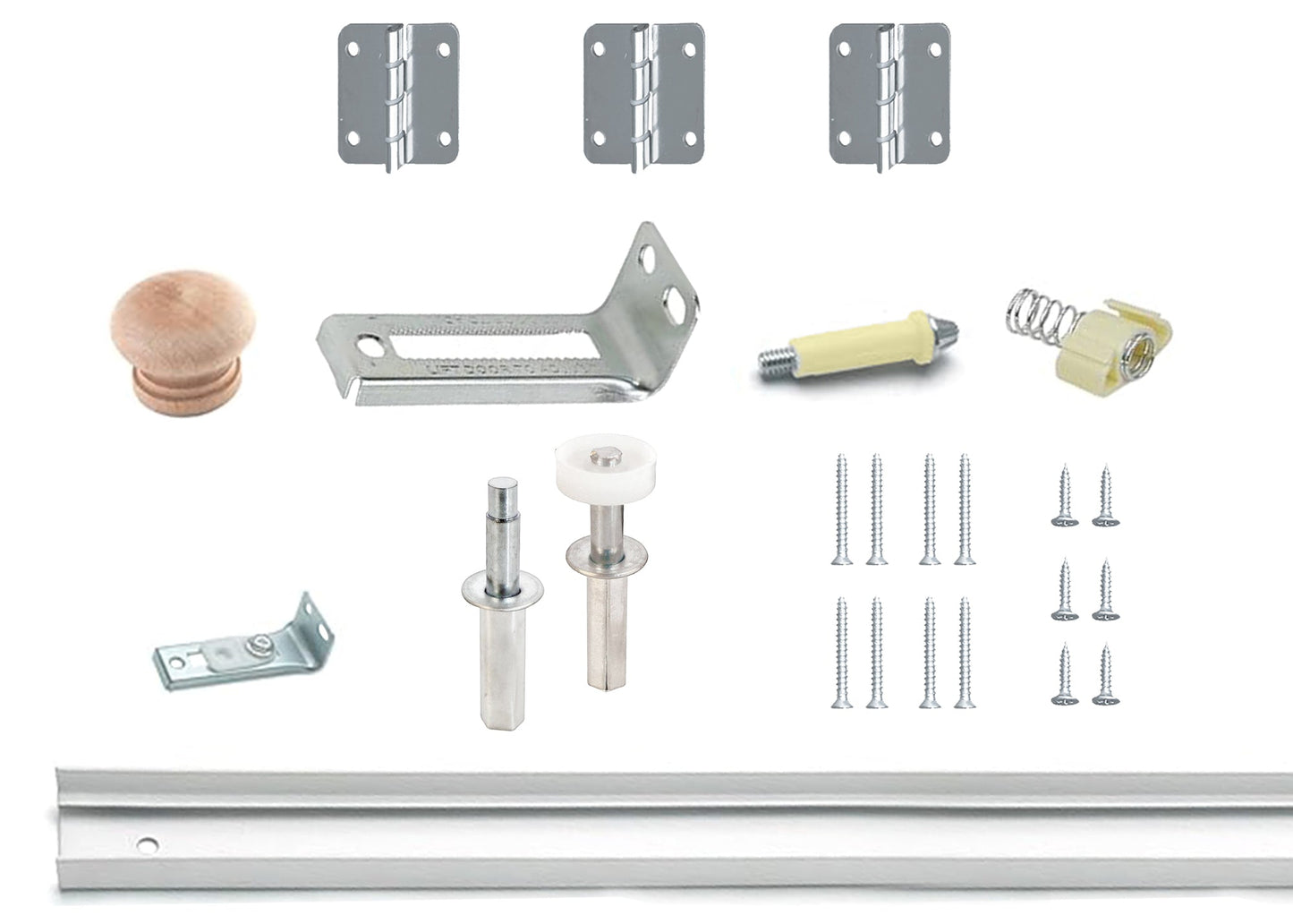 【Upgraded version】Jujubon Bi-fold Door Hardware - Track & Fascia Included
