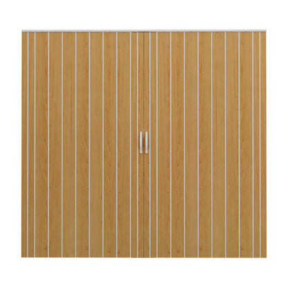 JUJUBON Enhanced Accordion Doors 24"-36" x 80", with Upgraded Roller & Handle & Complete Hardware, Interior Multifold Folding Doors for Closet & Pantry, Easy Installation - Oak, Double Layer