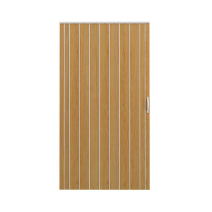 JUJUBON Enhanced Accordion Doors 24"-36" x 80", with Upgraded Roller & Handle & Complete Hardware, Interior Multifold Folding Doors for Closet & Pantry, Easy Installation - Oak, Double Layer