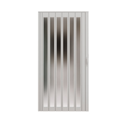 JUJUBON Enhanced Double-Layer Accordion Doors 24"-36" x 80", with Upgraded Roller & Handle & Complete Hardware, Interior Multifold Folding Doors for Closet & Pantry, Easy Installation