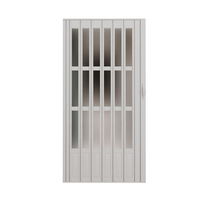 JUJUBON Enhanced Double-Layer Accordion Doors 24"-36" x 80", with Upgraded Roller & Handle & Complete Hardware, Interior Multifold Folding Doors for Closet & Pantry, Easy Installation