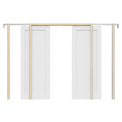 JUJUBON Soft-Close Sliding Pocket Doors, Solid Core MDF Door Slab with Hardware Kit&Pocket Door Frame, Interior Sliding Doors for 2x4 Stud, Pre-Finished&Paintable