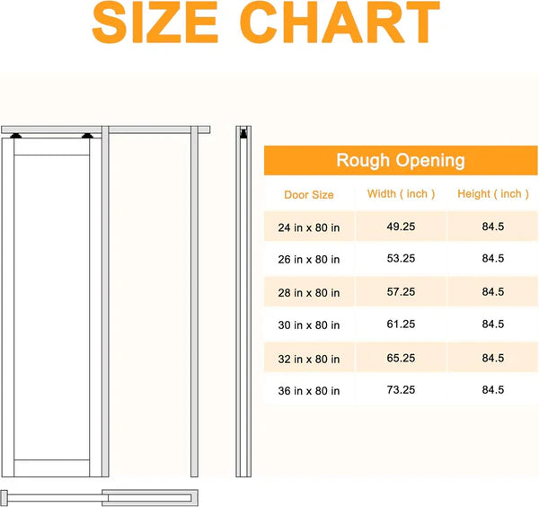 Jujubon 3-Lite Clear Glass Pocket Door with Hardware Kit & Soft Close & Frame, MDF Wood & Paint-grade Finished, White