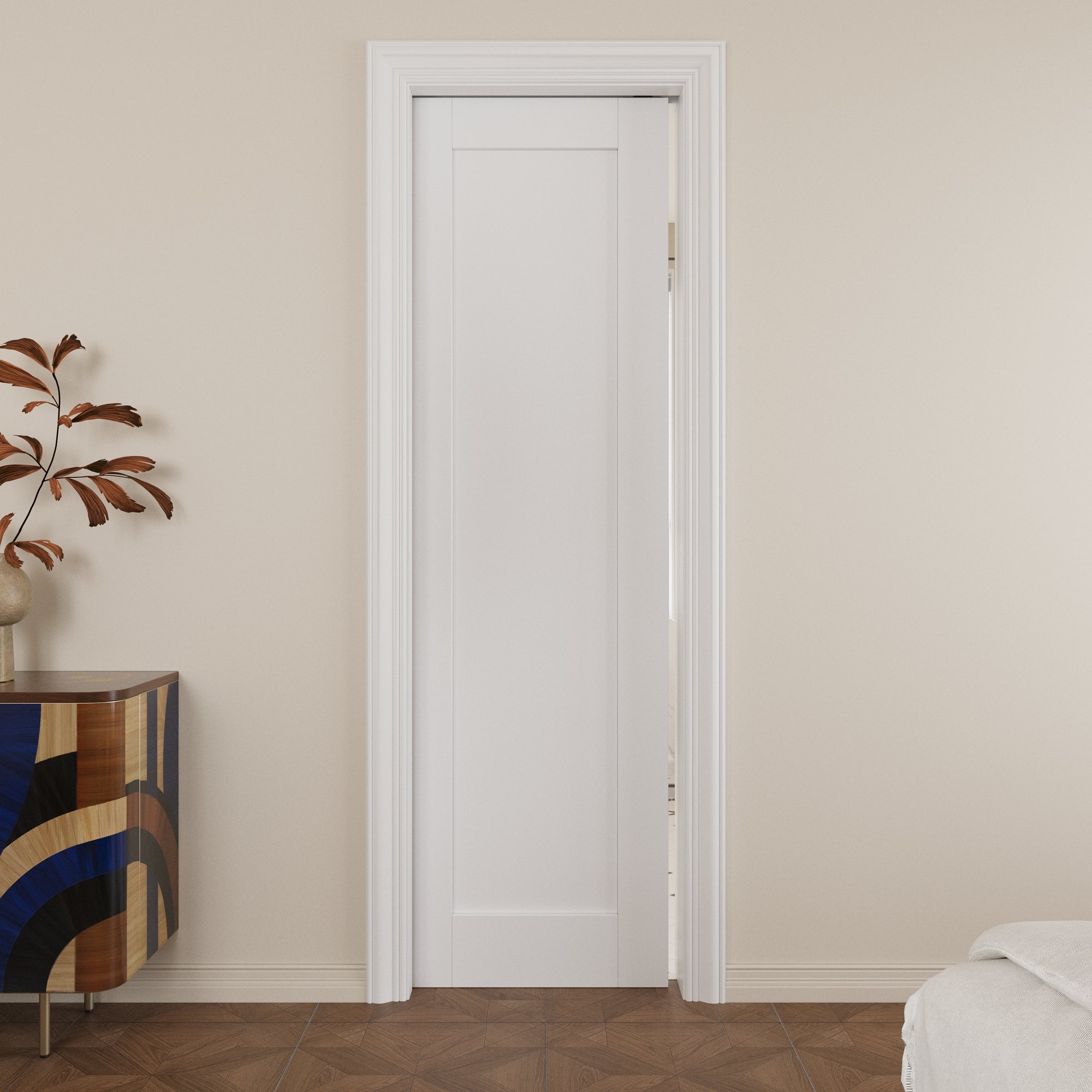 JUJUBON Soft-Close Sliding Pocket Doors, Solid Core MDF Door Slab with Hardware Kit&Pocket Door Frame, Interior Sliding Doors for 2x4 Stud, Pre-Finished&Paintable