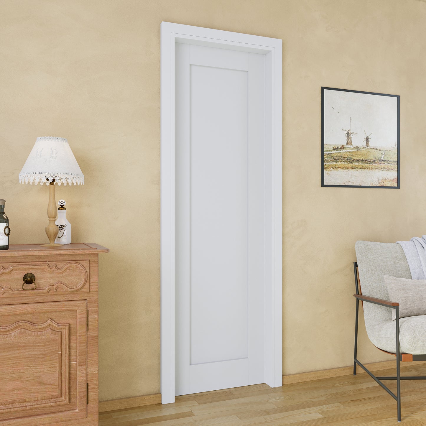JUJUBON Soft-Close Sliding Pocket Doors, Solid Core MDF Door Slab with Hardware Kit&Pocket Door Frame, Interior Sliding Doors for 2x4 Stud, Pre-Finished&Paintable