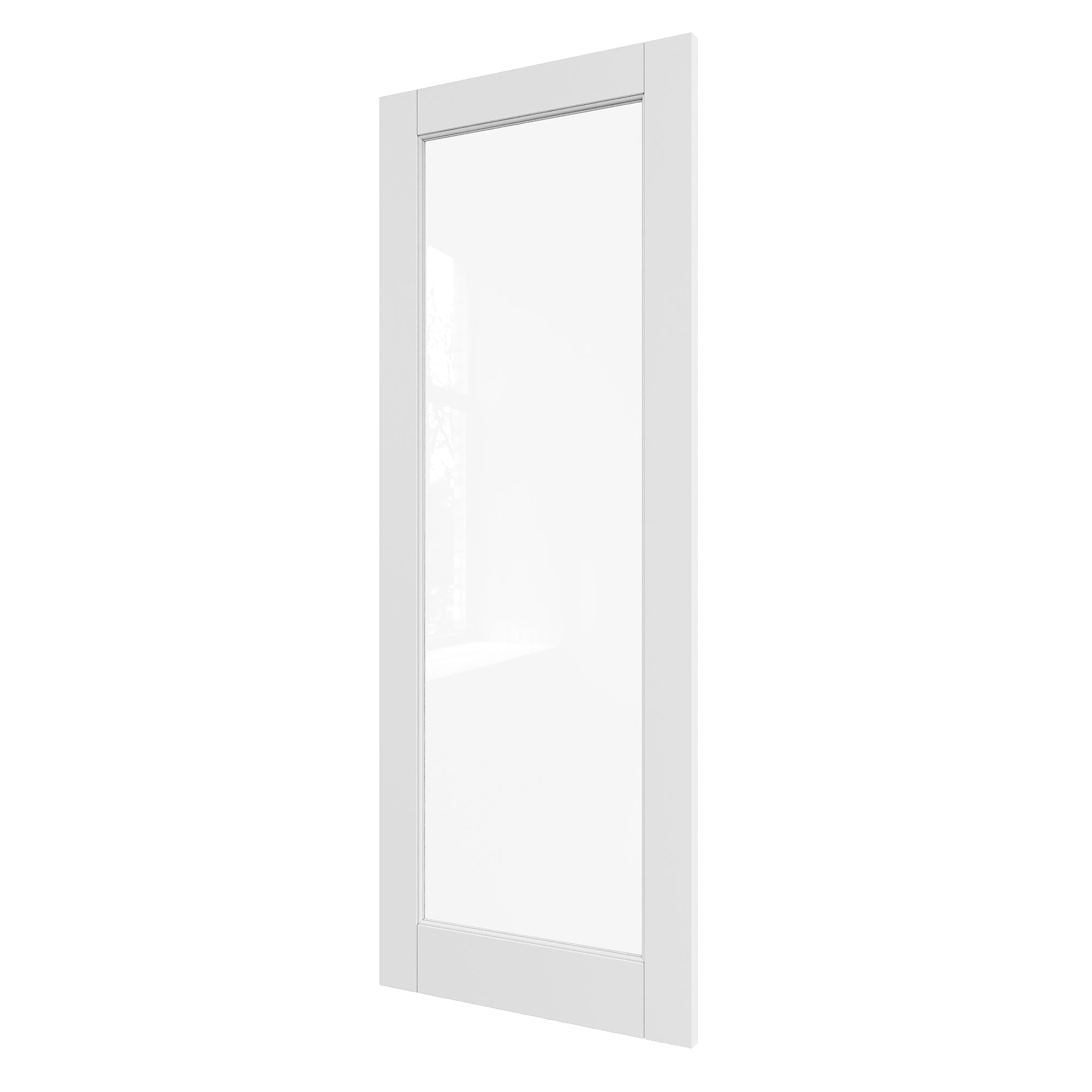 JUJUBON Clear Glass Slab Door, 1-Lite Glass French Interior Door, Pre-Finished Paintable Single Panel for Living Room Pantry Laundry Closet as Prehung, Pocket, Bifold Barn Doors-Shaker w/o Hardware