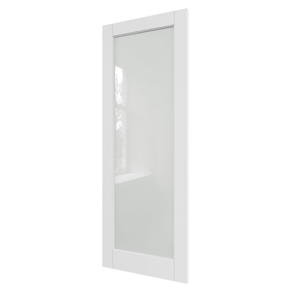 JUJUBON Slab Door, Frosted Glass Interior French Door Slab, Soild Core & Pre-Finished Single Panel for Pantry Bedroom Closet as Pocket, Bifold, Barn Doors, No Assembly Required-Shaker w/o Hardware