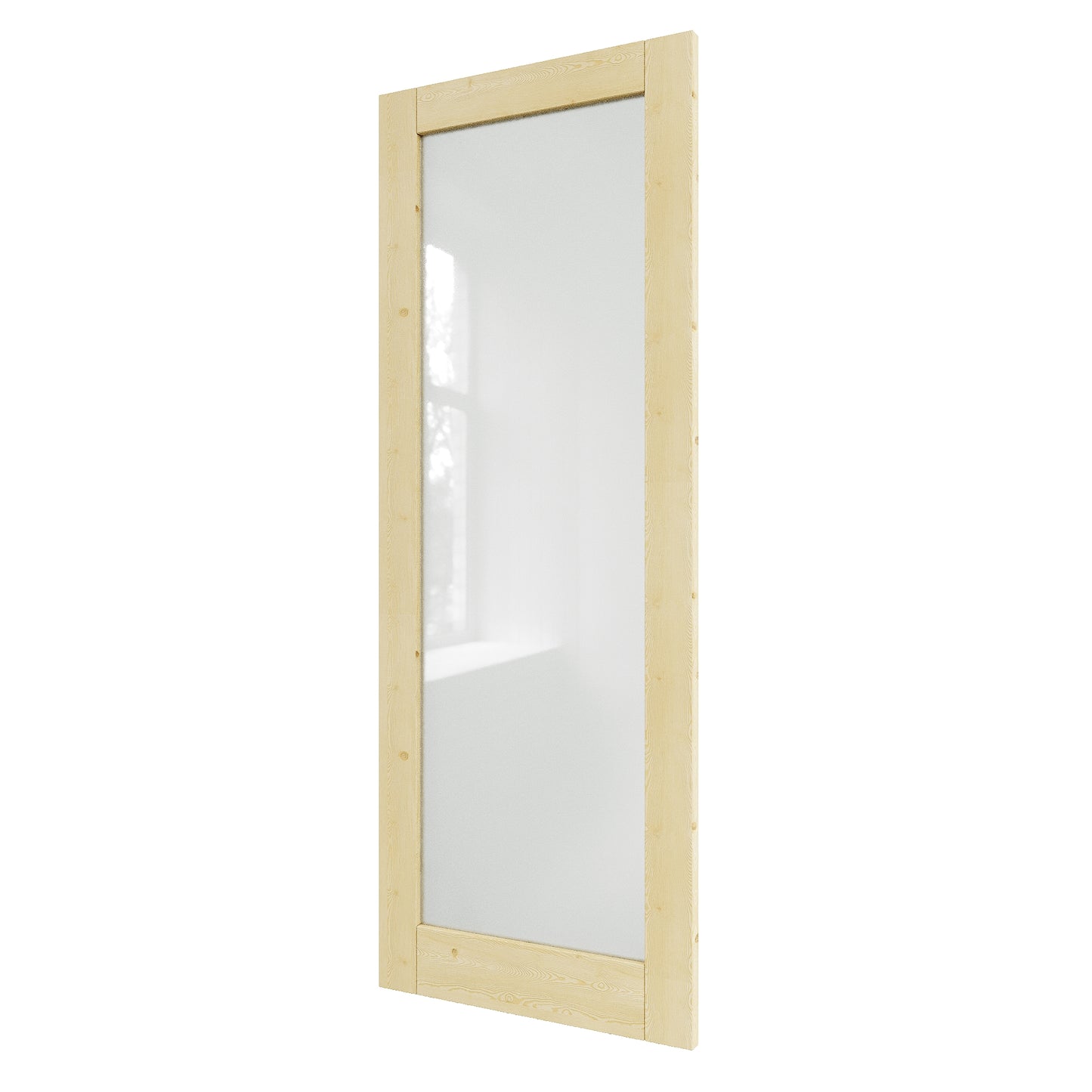 JUJUBON Pine Wood Slab Door, Frosted Glass Interior Doors, Single Room Door for Closet & Bedroom, Farmhouse Style as Prehung, Pocket, Bifold, Barn Doors, Easy DIY Stain, Shaker w/o Hardware