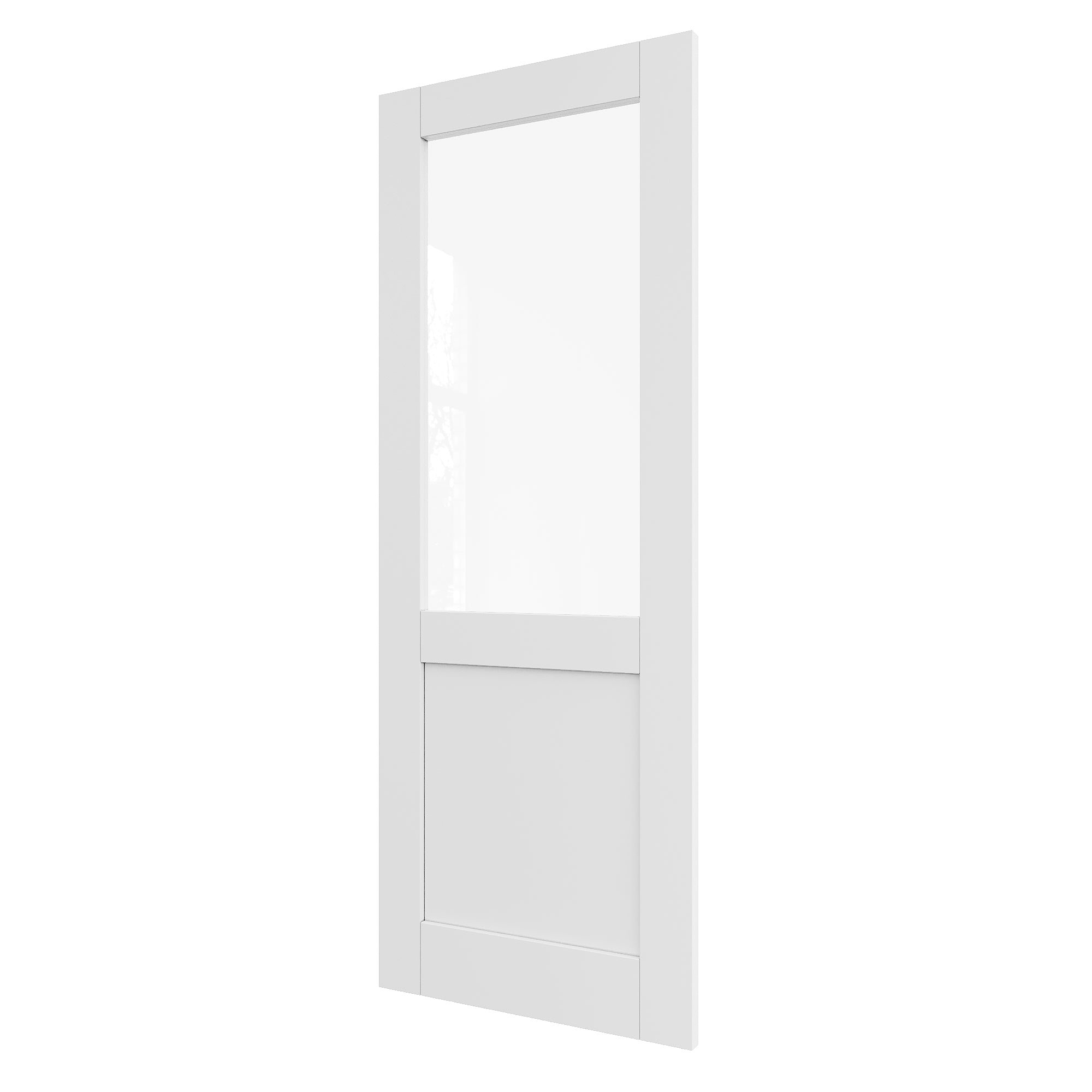 JUJUBON Clear Glass Slab Door, Half Lite Glass French Door Interior, Pre-Finished Paintable Single Panel for Living Room Pantry Laundry Closet Doors as Prehung, Pocket, Bifold Barn Doors