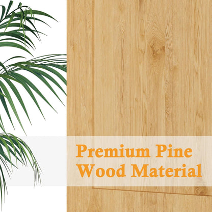 JUJUBON Pine Wood Slab Door, Half Frosted Glass Interior Doors, Single Room Door for Closet & Bedroom, Farmhouse Style as Prehung, Pocket, Bifold, Barn Doors, Easy DIY Stain, Shaker w/o Hardware