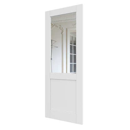 JUJUBON Slab Door, One Side Mirror Interior French Door, Pre-Finished Paintable Single Panel for Utility Room Pantry Closet as Prehung, Pocket, Bifold, Barn Doors-Shaker w/o Hardware, White Doors