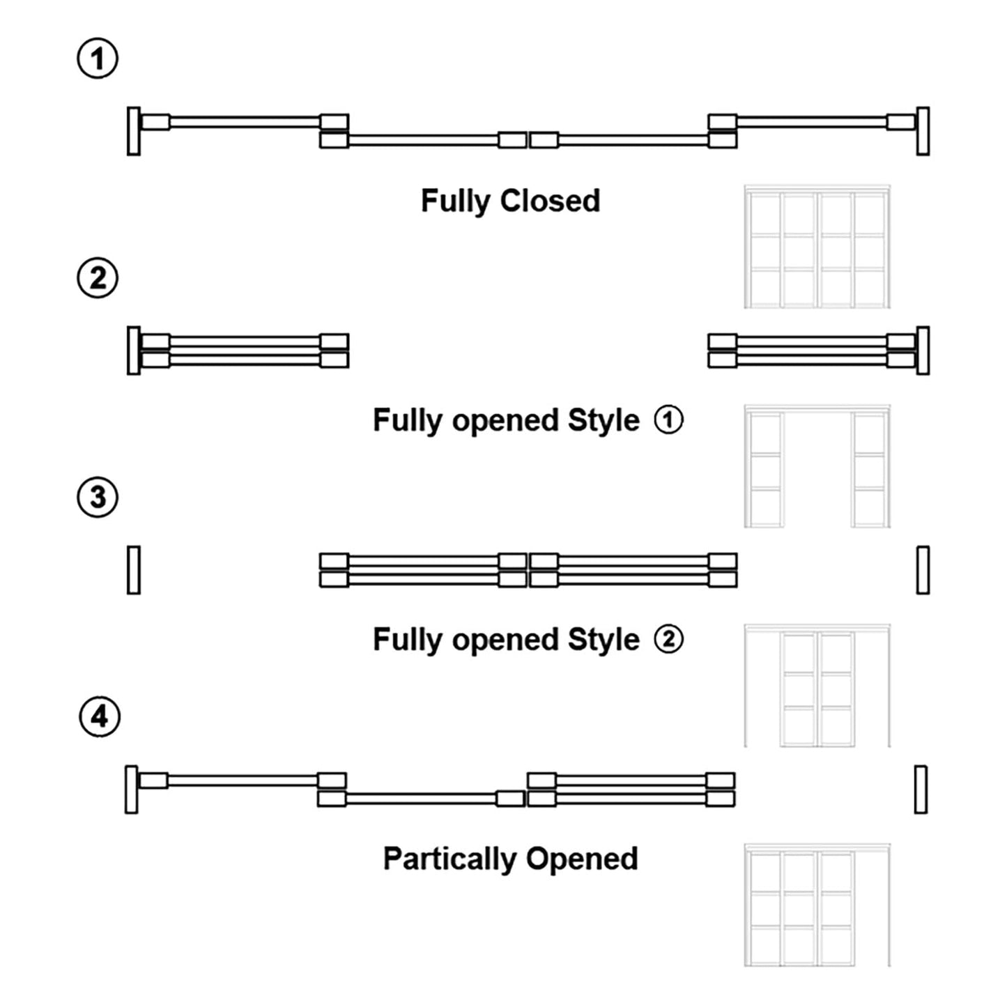 Sliding Closet Door Interior Doors with Hardware Kit & Floor Guide, 3-Lite Tempered Frosted Glass Door Pre-Drilled Easy Install