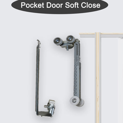 JUJUBON 18 in. to 36 in. x 80 in. Universal Steel Pocket Door Frame with Soft Close