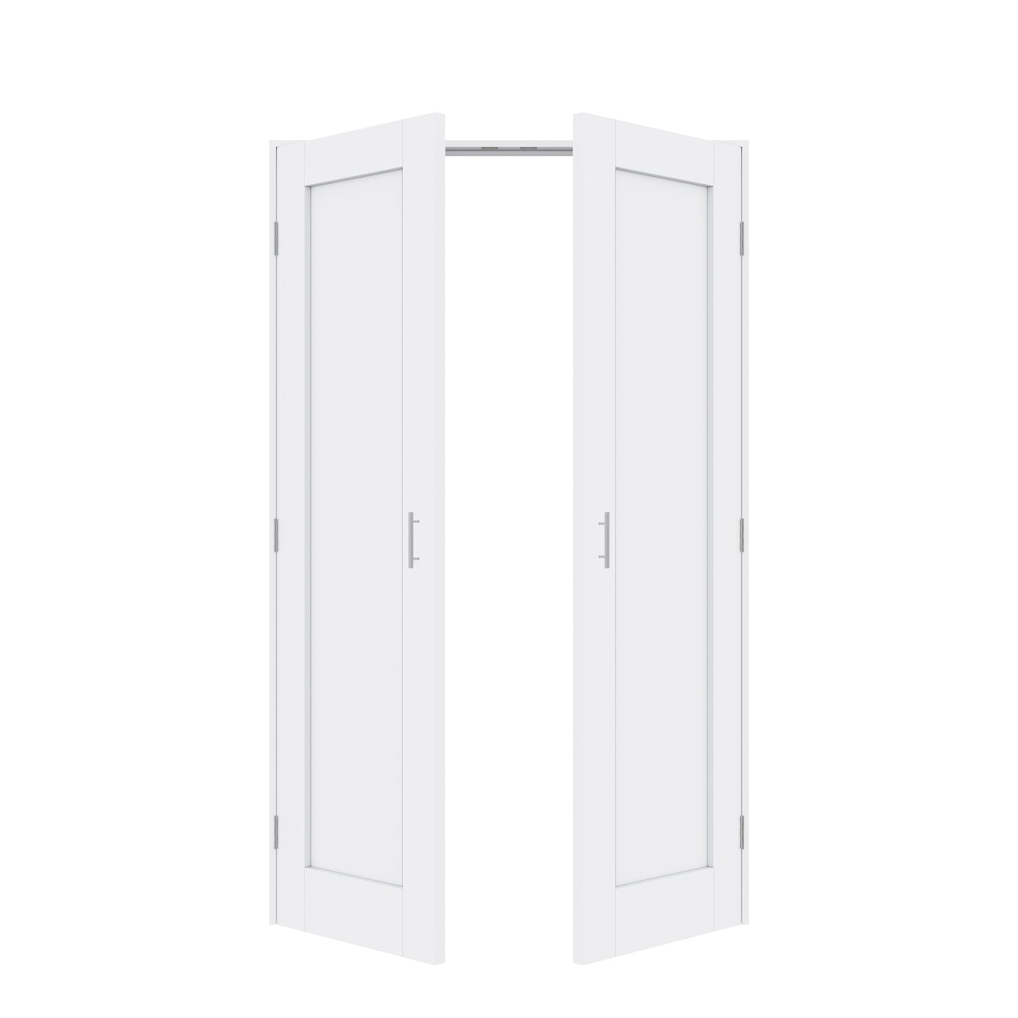 Jujubon 1-Lite Panel White Solid Core Finished Glass French Door Panels with Silver Ball Catch, with Ready-to-Assemble Jamb
