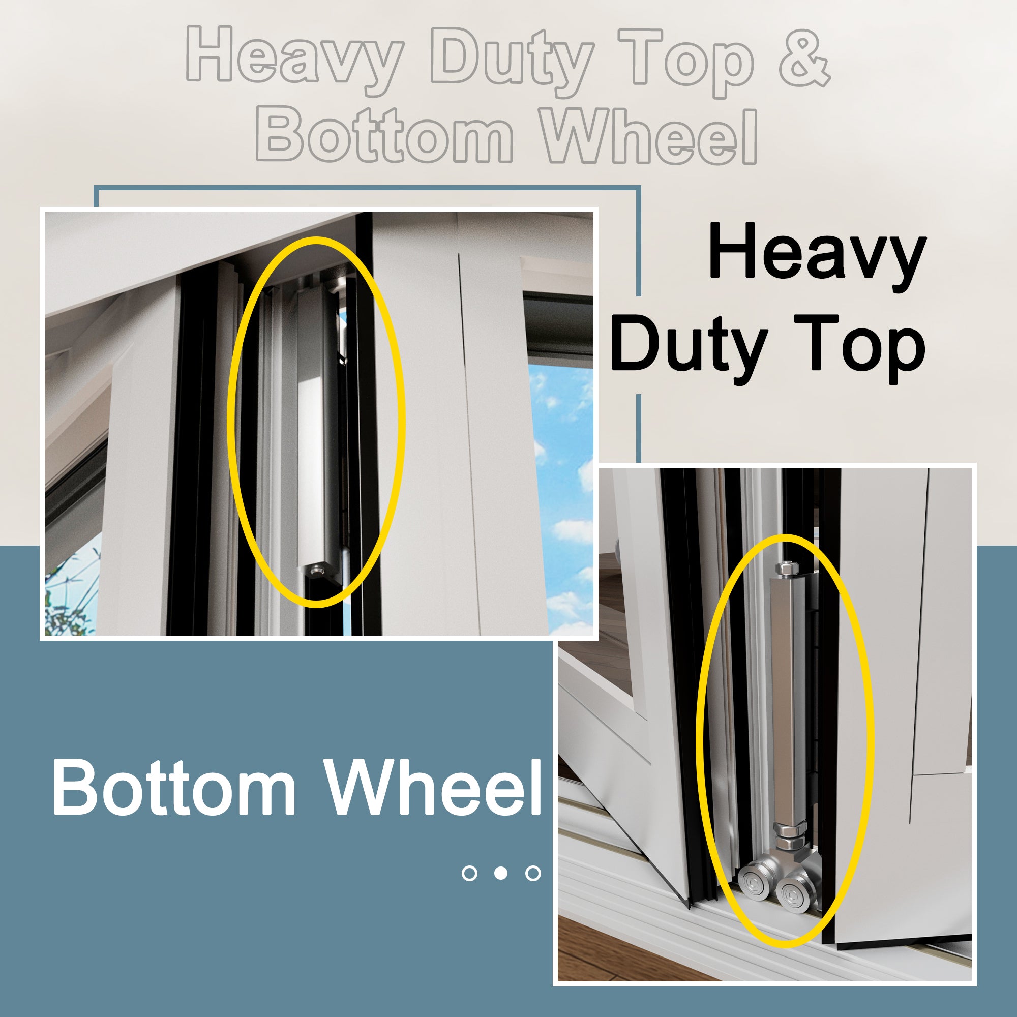 Jujubon 3 Panel Center Opening Outswing Double Tempered Glass White Aluminum Folding Patio Door