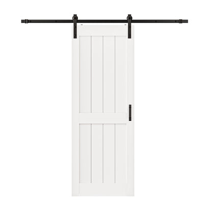 Barn Doors and Hardware Included Track Kit & Handle, Easy Install Sliding Barn Door, Solid MDF Wood Slab Covered with Water-Resistant & Scratch-Resistant Paint Surface, H-Frame