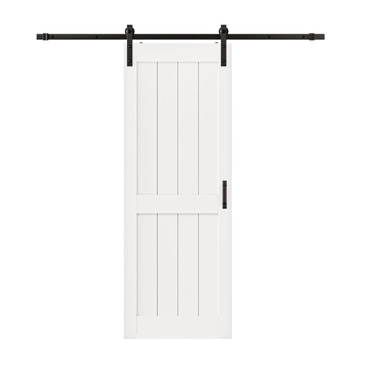 Barn Doors and Hardware Included Track Kit & Handle, Easy Install Sliding Barn Door, Solid MDF Wood Slab Covered with Water-Resistant & Scratch-Resistant Paint Surface, H-Frame