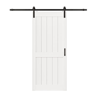 Barn Doors and Hardware Included Track Kit & Handle, Easy Install Sliding Barn Door, Solid MDF Wood Slab Covered with Water-Resistant & Scratch-Resistant Paint Surface, H-Frame