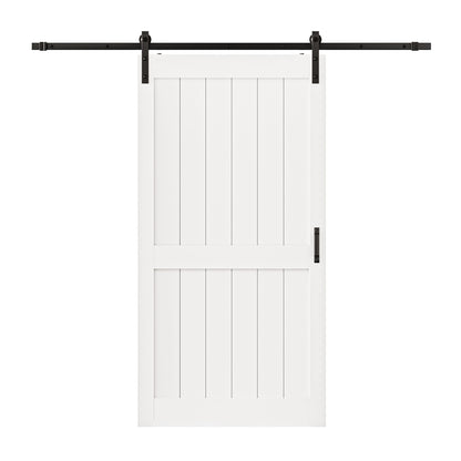Barn Doors and Hardware Included Track Kit & Handle, Easy Install Sliding Barn Door, Solid MDF Wood Slab Covered with Water-Resistant & Scratch-Resistant Paint Surface, H-Frame