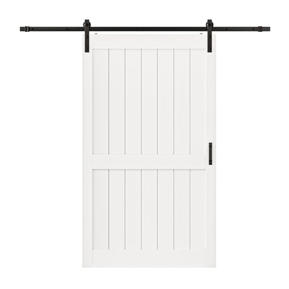 Barn Doors and Hardware Included Track Kit & Handle, Easy Install Sliding Barn Door, Solid MDF Wood Slab Covered with Water-Resistant & Scratch-Resistant Paint Surface, H-Frame