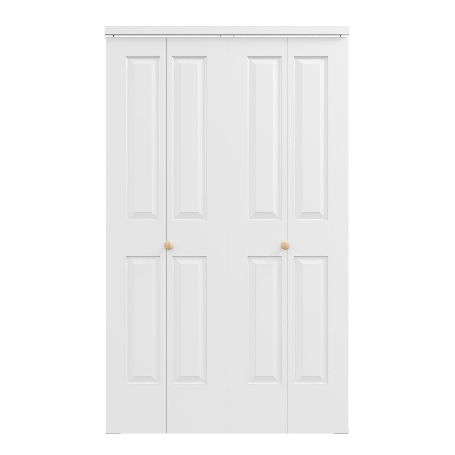 [Paintable] JUJUBON 4 Panel BiFold Doors, Hardware Kit Included, Interior Folding Door Pre-Drilled Holes Easy Assembly,White