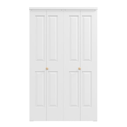 [Paintable] JUJUBON 4 Panel BiFold Doors, Hardware Kit Included, Interior Folding Door Pre-Drilled Holes Easy Assembly,White